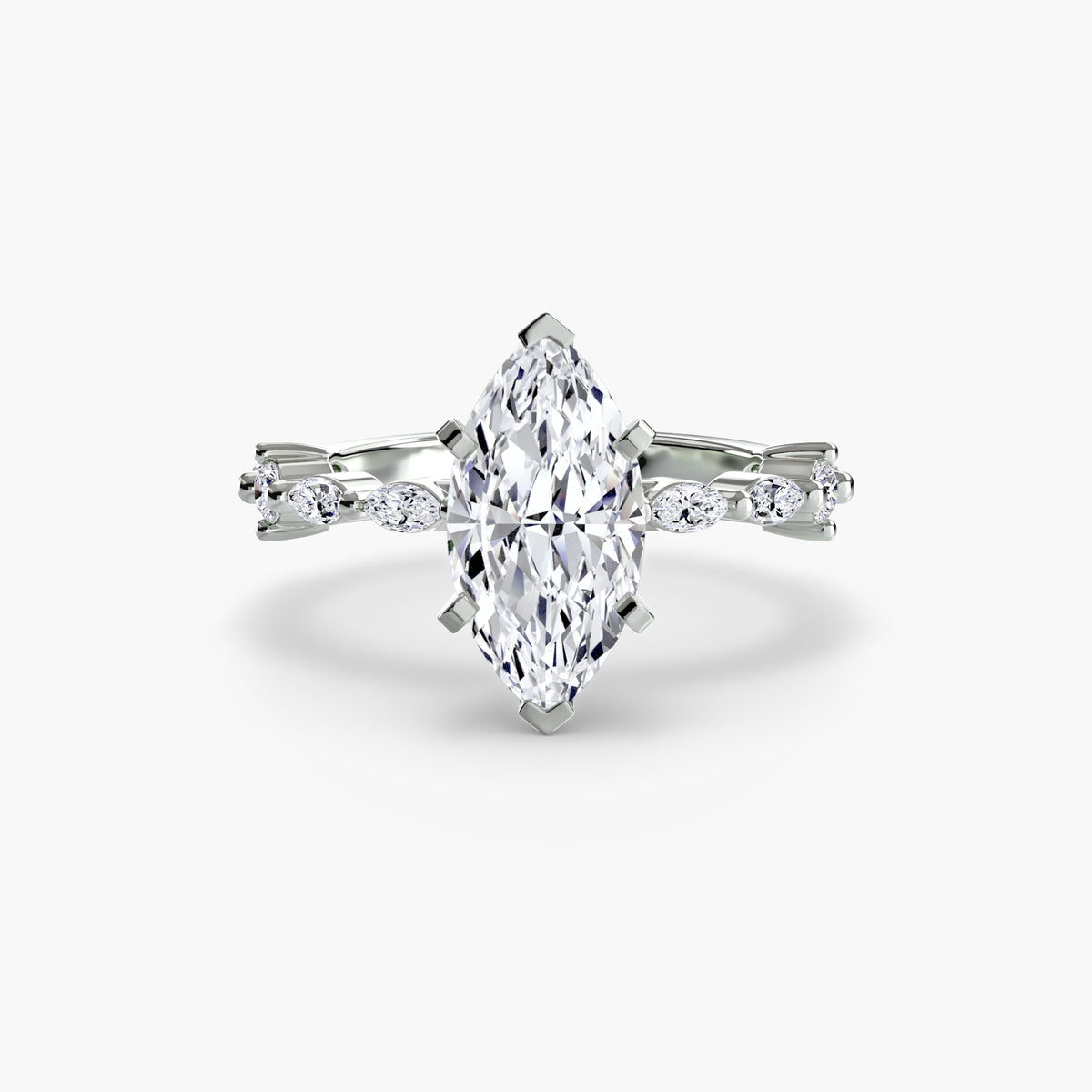 Solitär Ring mit Eternity-Pavé