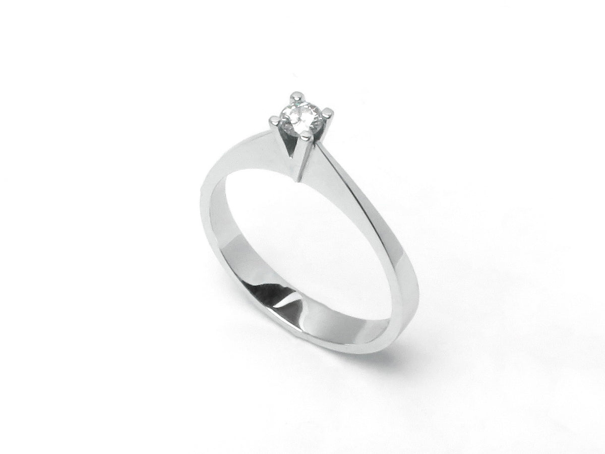 Solitär Ring 750er Weißgold