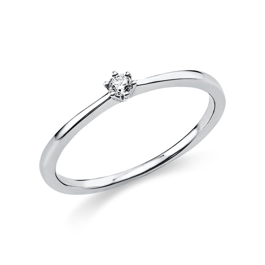 Solitär Verlobungsring 750er Weißgold 0,05ct Diamant