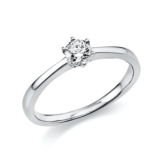 Solitär Ring 750er Weißgold 0,10ct