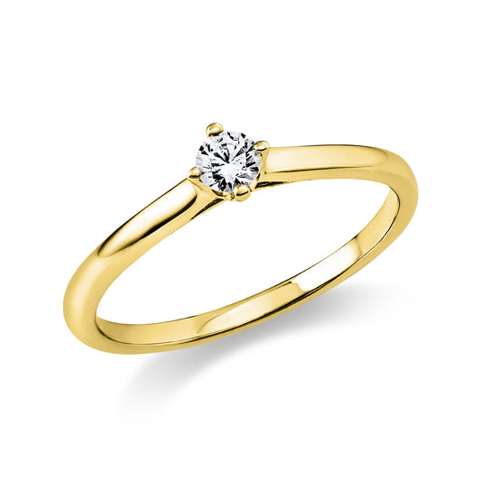 Solitär 750er Gelbgold 0,15ct Diamant