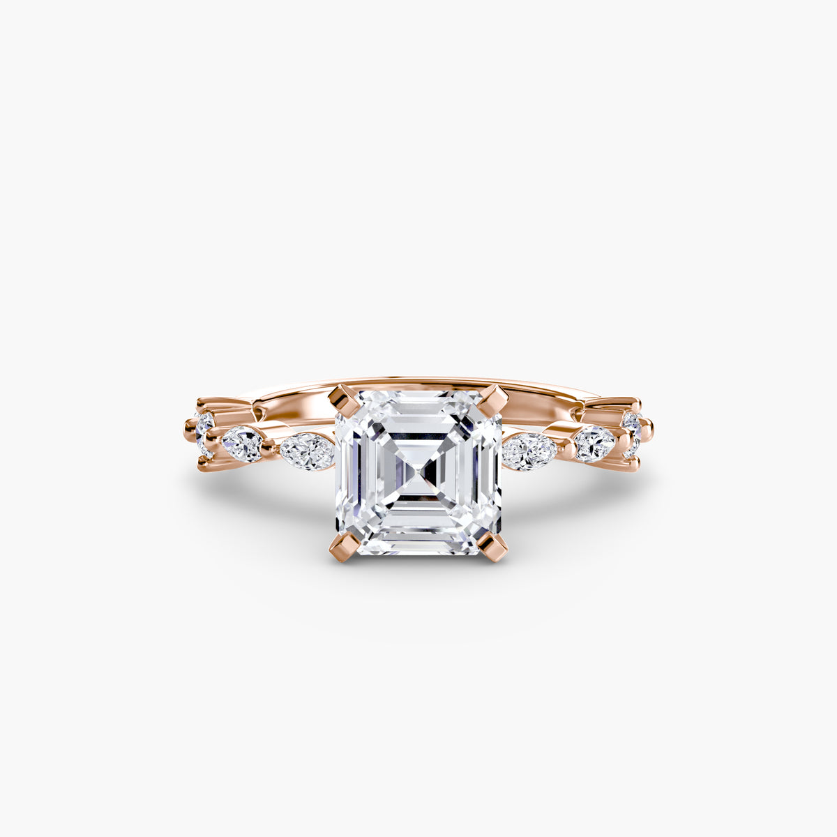 Solitär Ring mit Eternity-Pavé