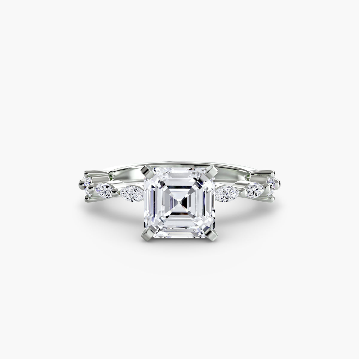 Solitär Ring mit Eternity-Pavé