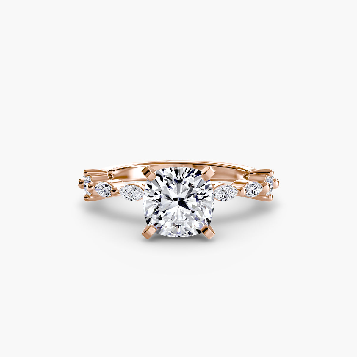 Solitär Ring mit Eternity-Pavé