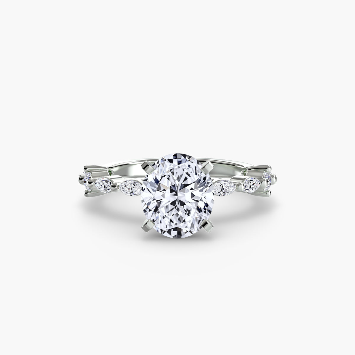 Solitär Ring mit Eternity-Pavé
