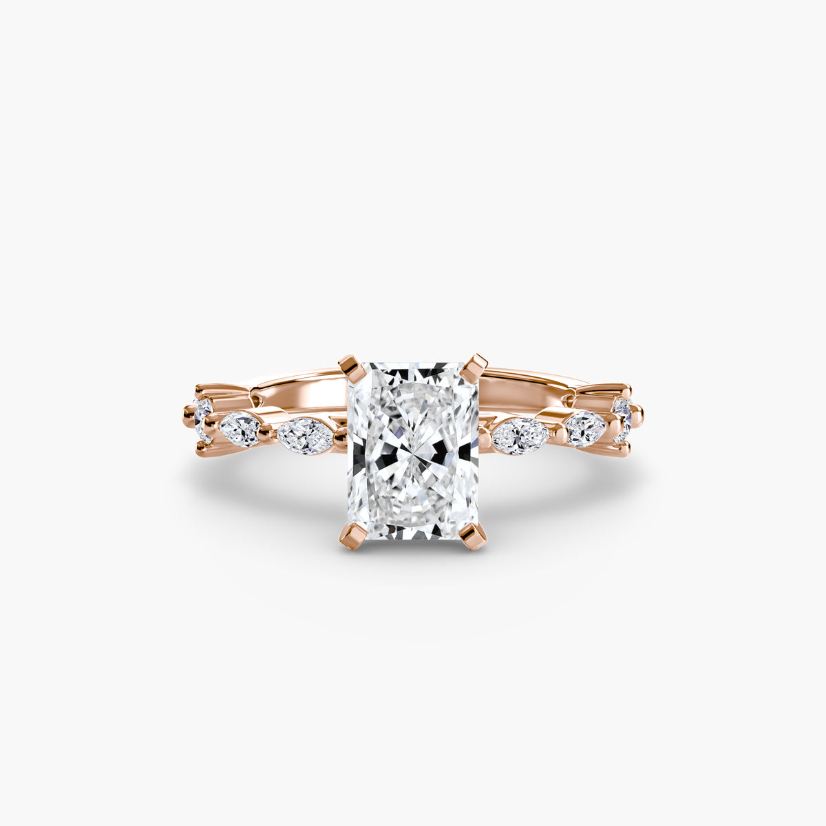 Solitär Ring mit Eternity-Pavé