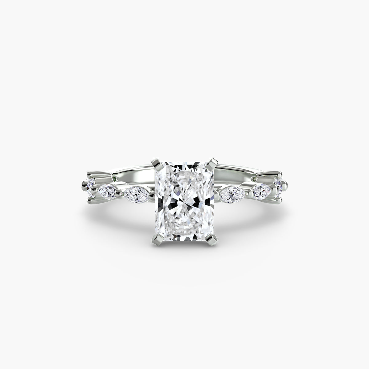 Solitär Ring mit Eternity-Pavé