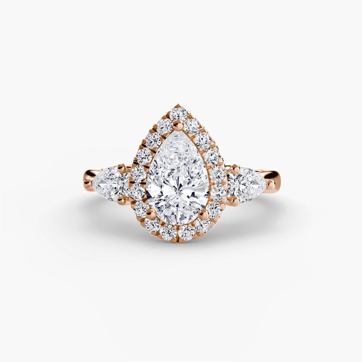 Three stone Halo Ring
