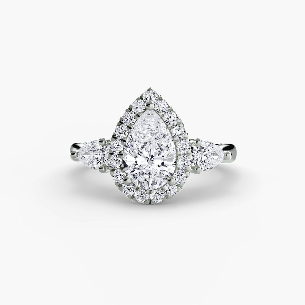 Three stone Halo Ring