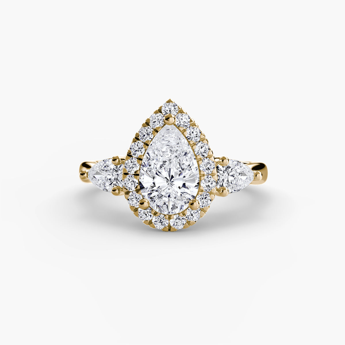 Three stone Halo Ring