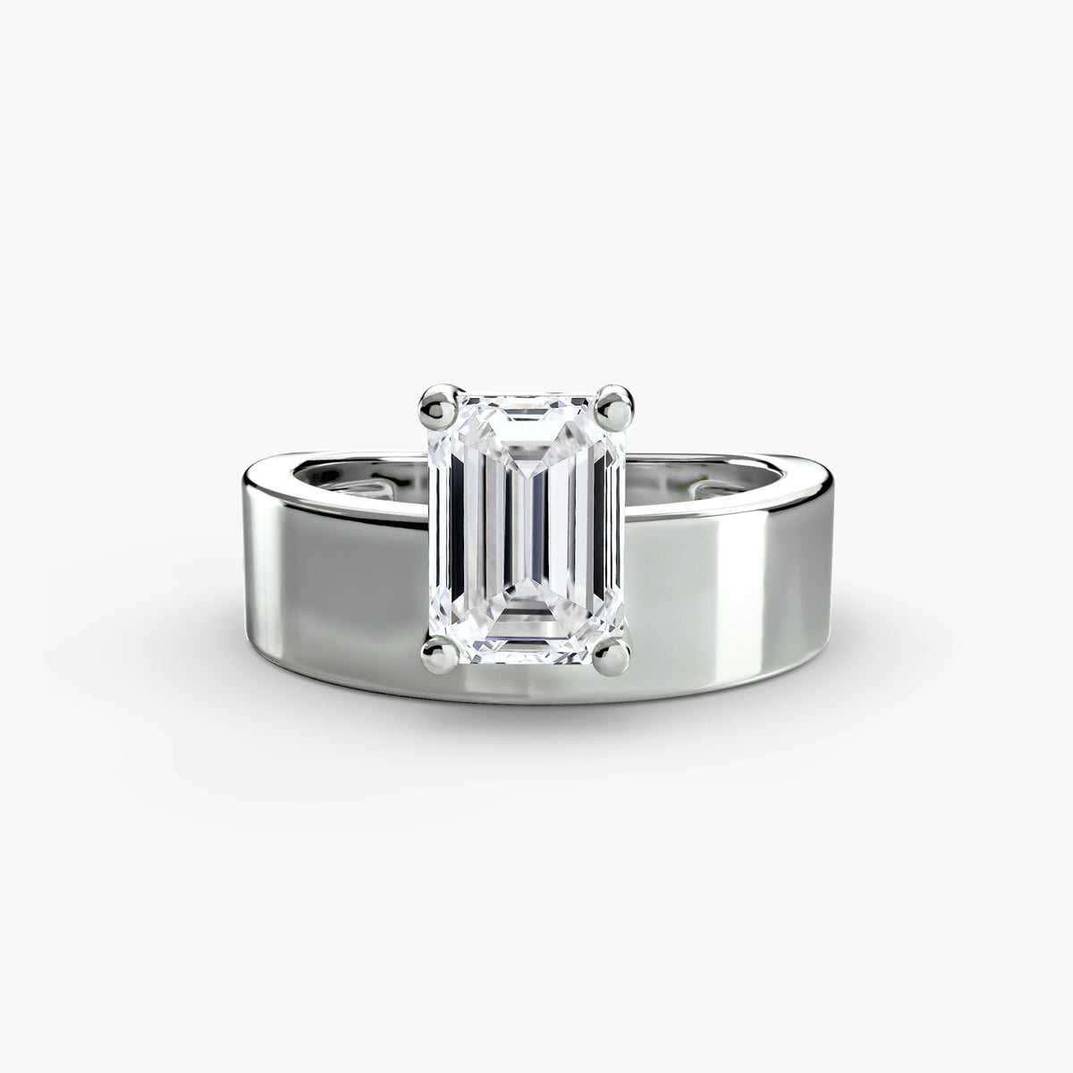 Solitärring  mit auffälligem breiten Band