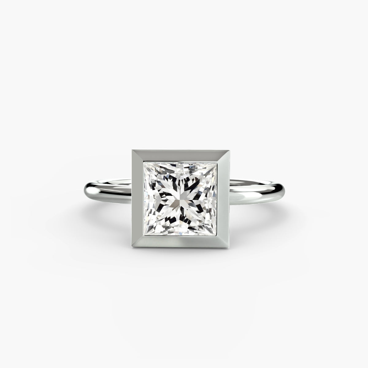 Zargenfassung Solitär Ring