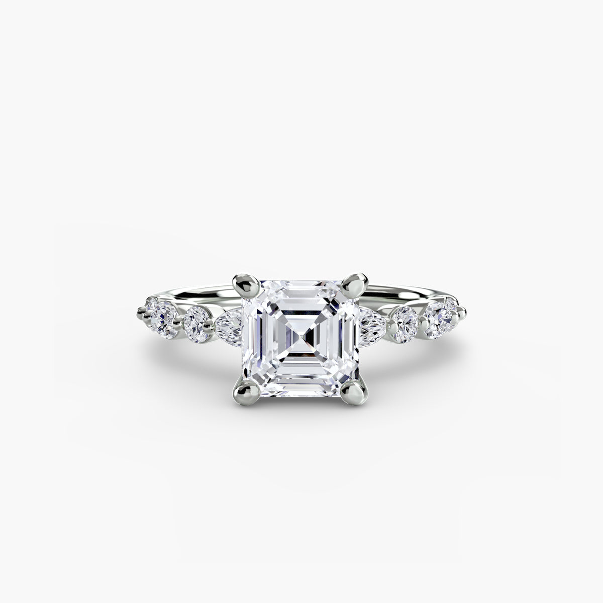 Solitär Ring mit Eternity-Pavé 2