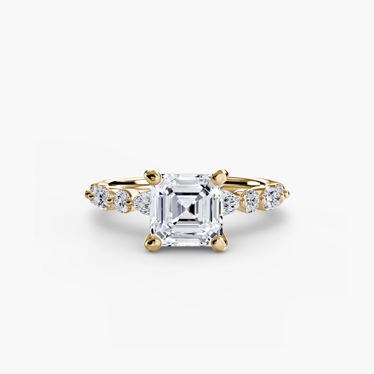 Solitär Ring mit Eternity-Pavé 2