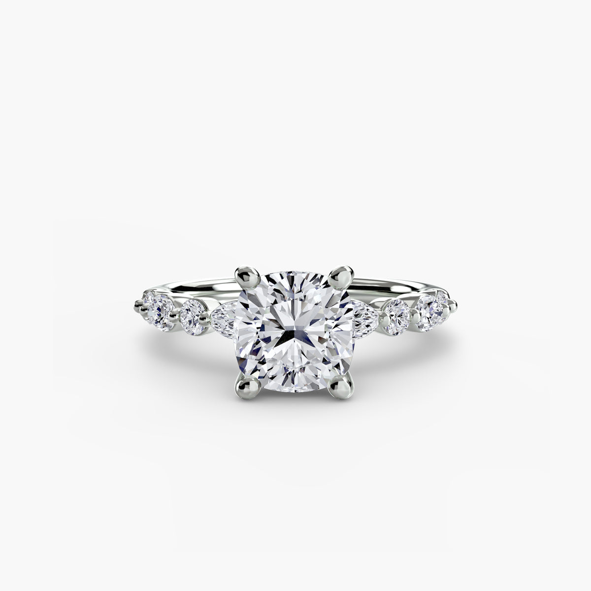 Solitär Ring mit Eternity-Pavé 2