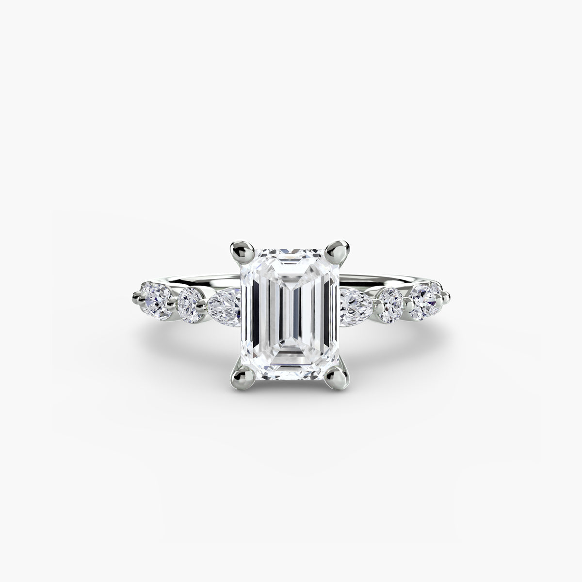 Solitär Ring mit Eternity-Pavé 2