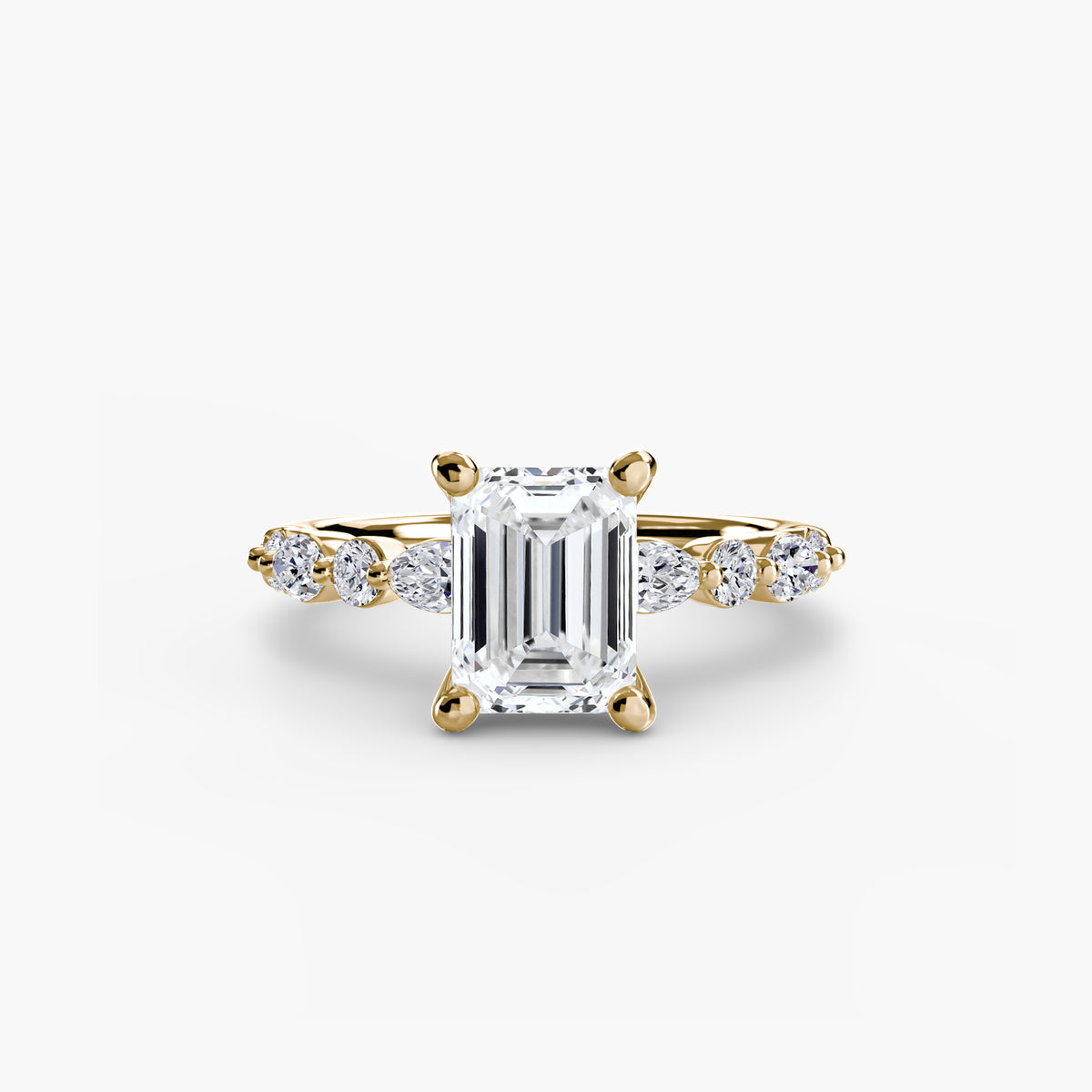 Solitär Ring mit Eternity-Pavé 2