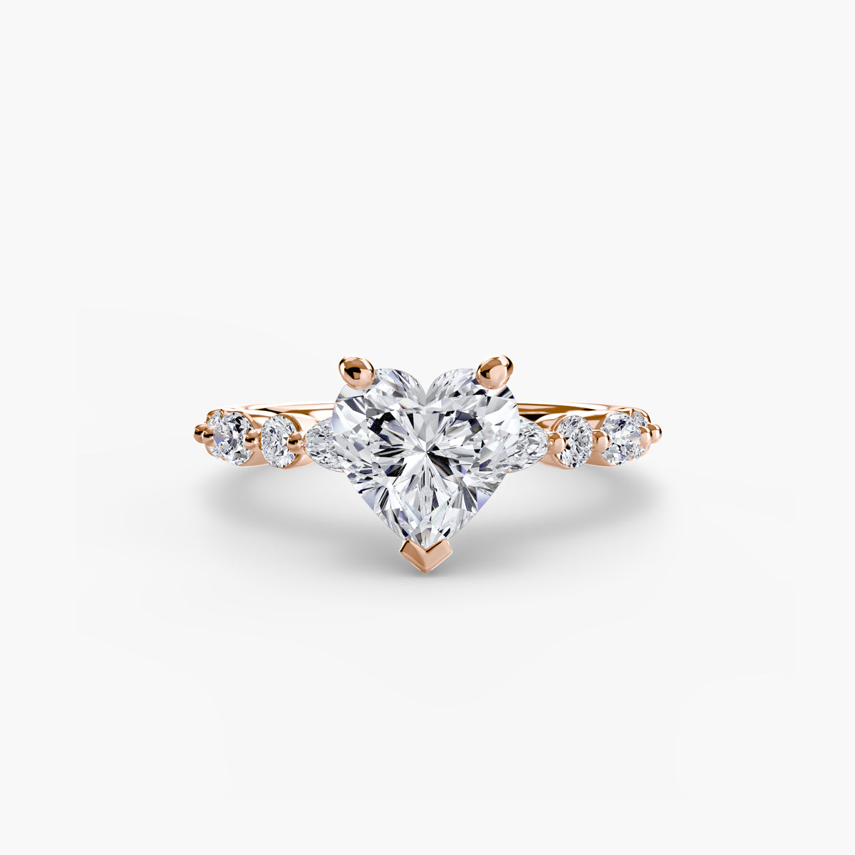 Solitär Ring mit Eternity-Pavé 2