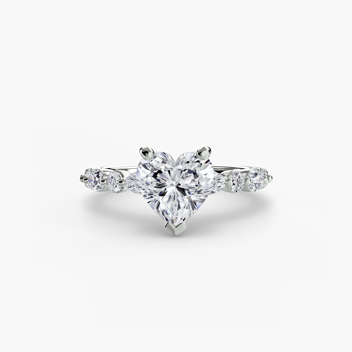 Solitär Ring mit Eternity-Pavé 2