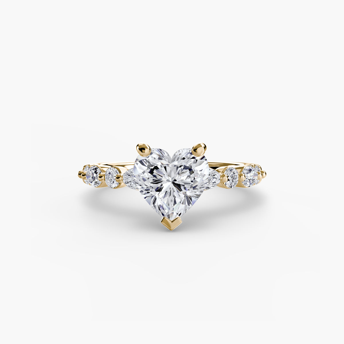 Solitär Ring mit Eternity-Pavé 2