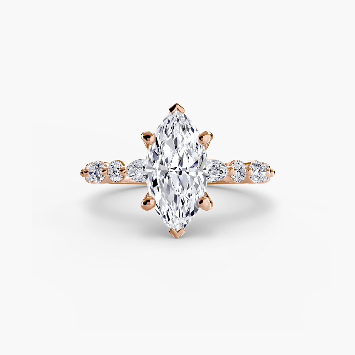 Solitär Ring mit Eternity-Pavé 2