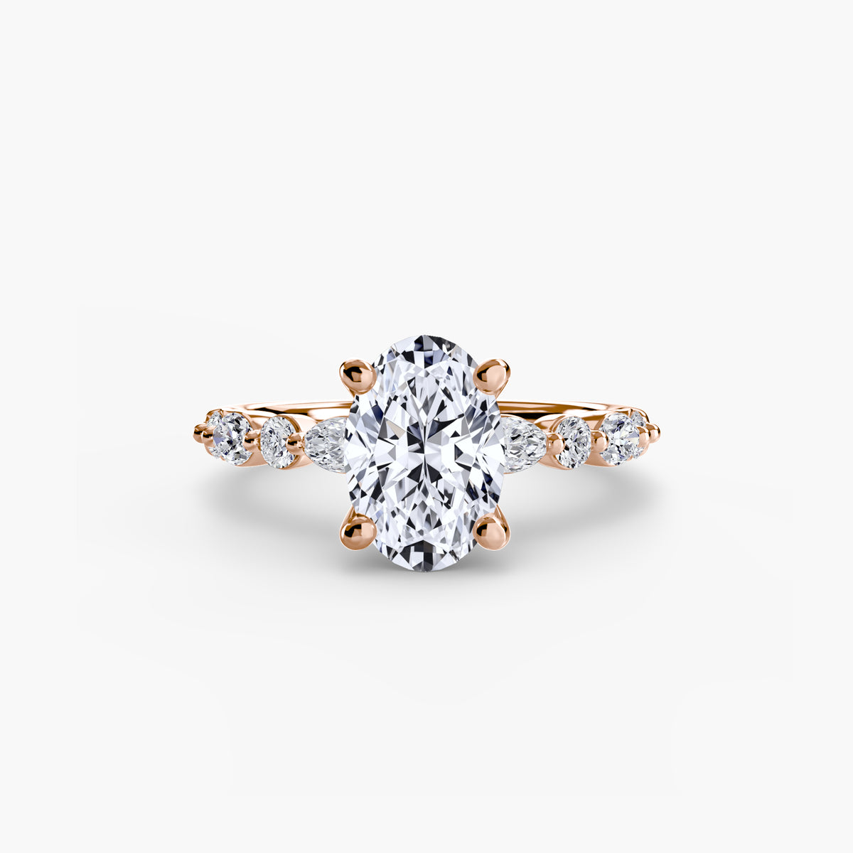Solitär Ring mit Eternity-Pavé 2