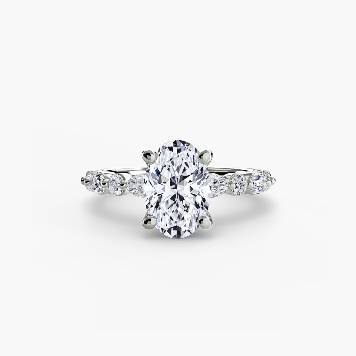 Solitär Ring mit Eternity-Pavé 2