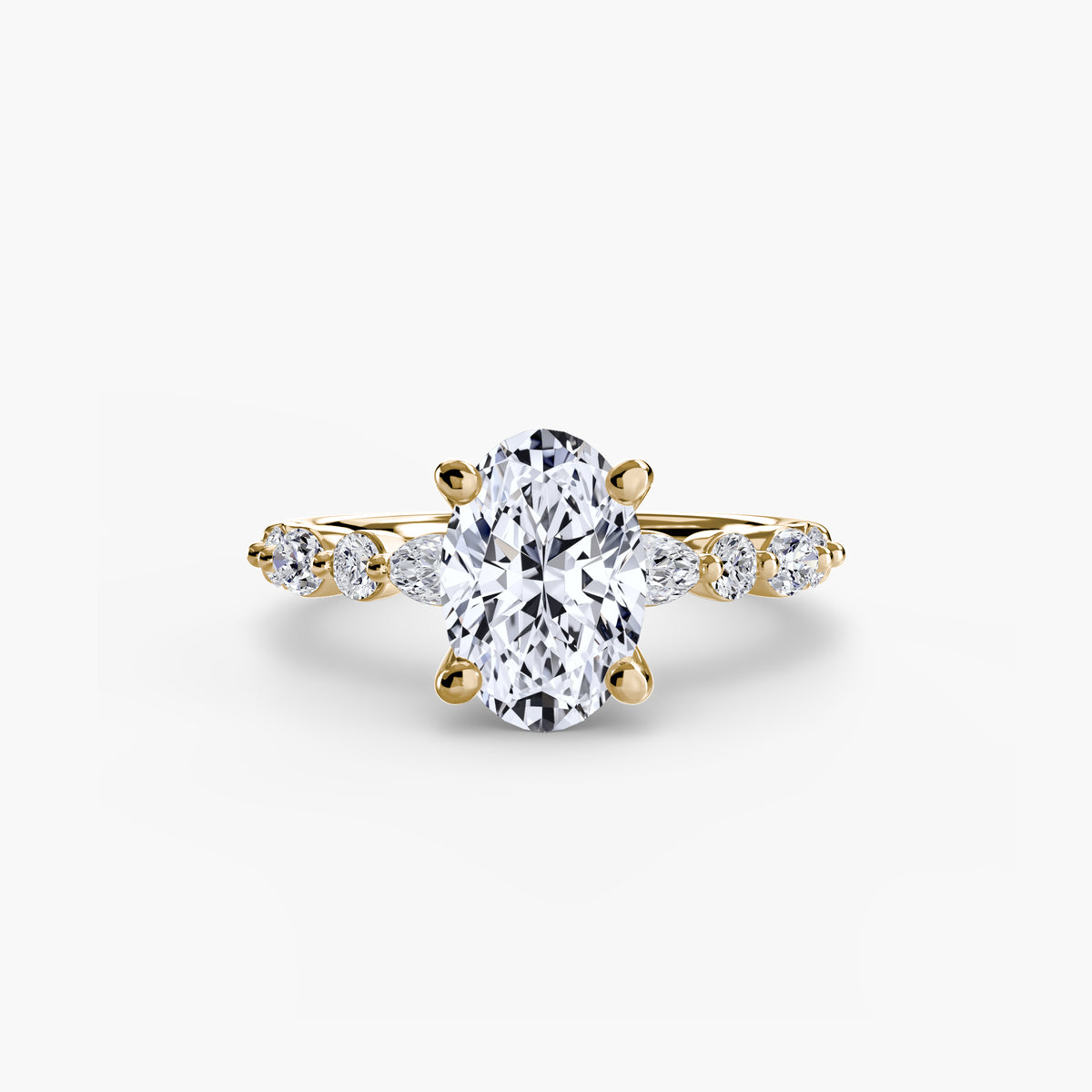 Solitär Ring mit Eternity-Pavé 2