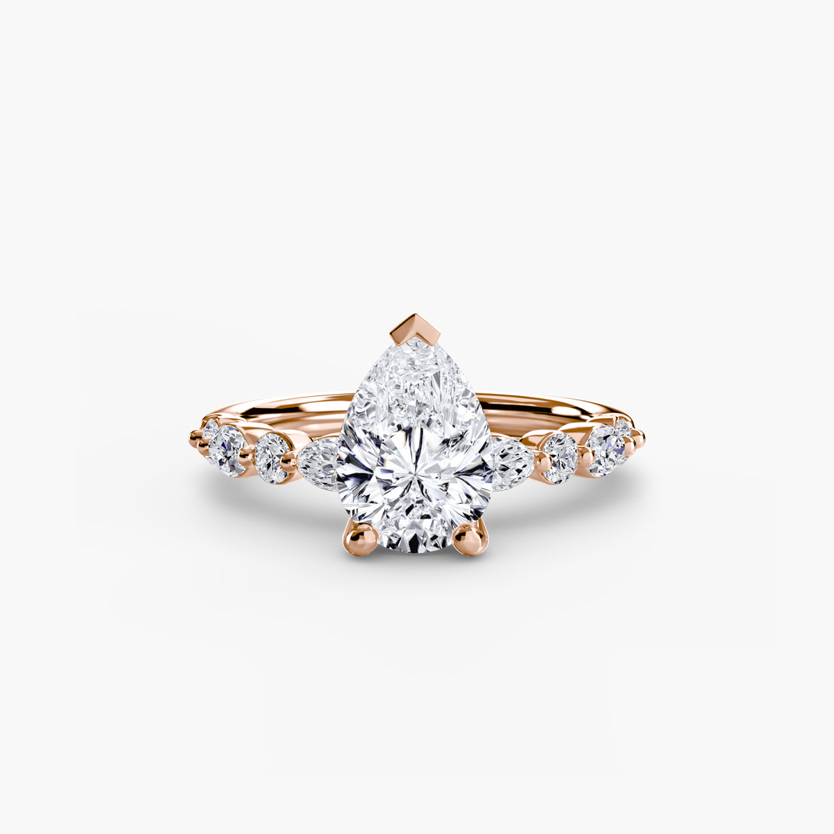 Solitär Ring mit Eternity-Pavé 2