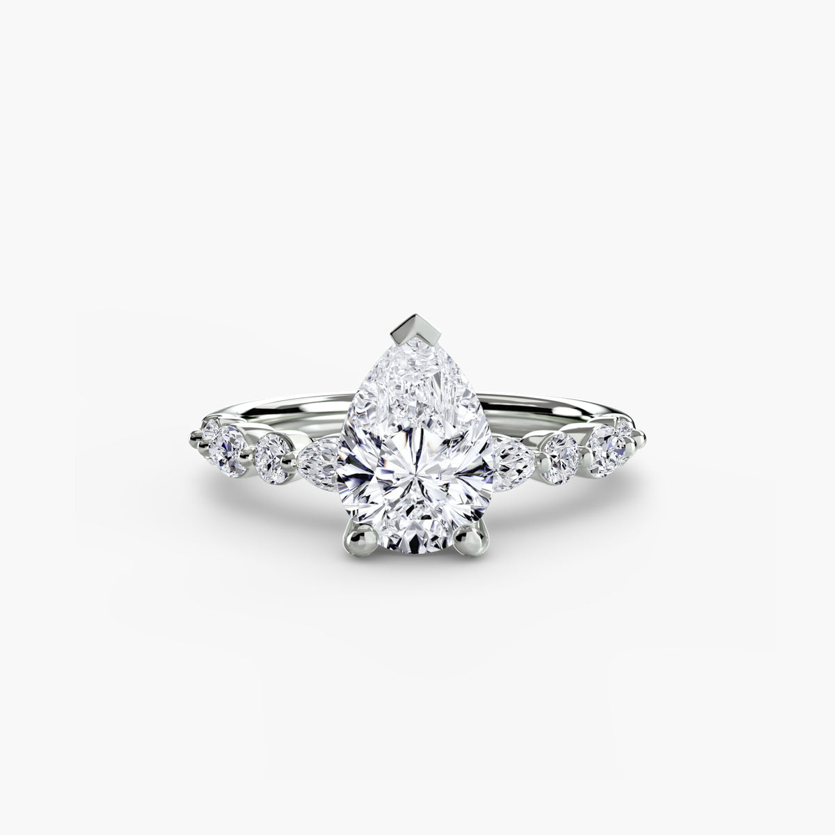 Solitär Ring mit Eternity-Pavé 2
