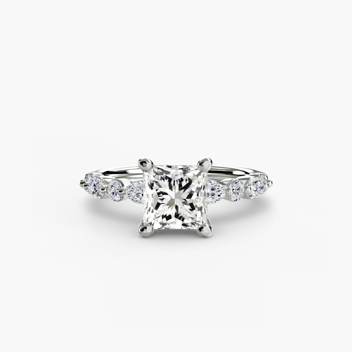Solitär Ring mit Eternity-Pavé 2