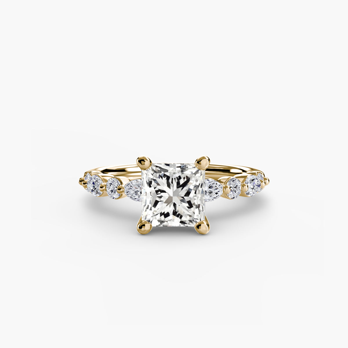 Solitär Ring mit Eternity-Pavé 2