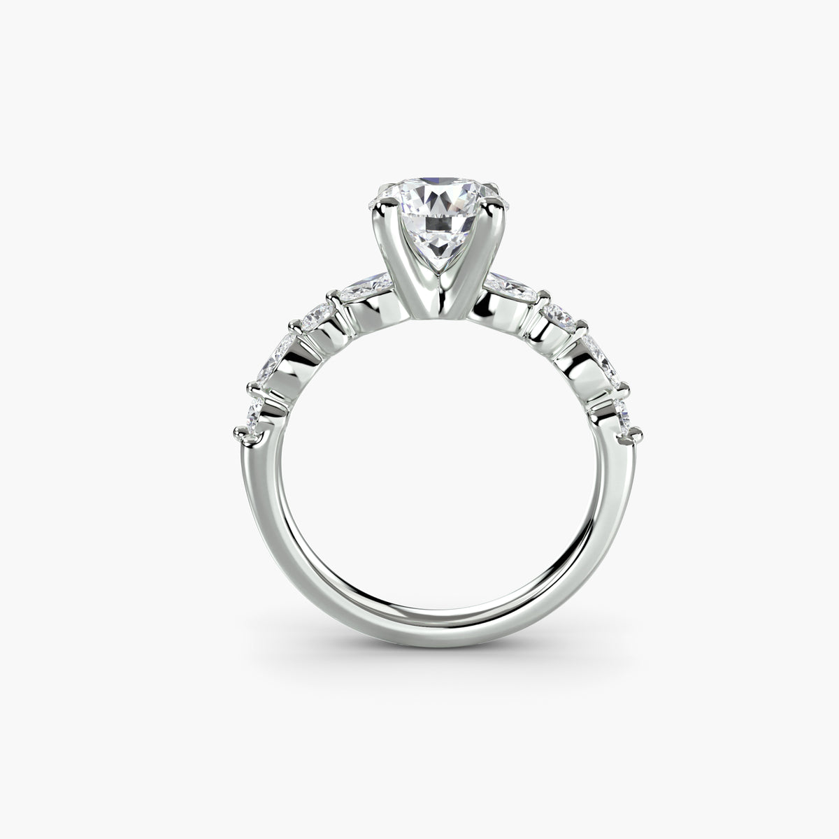 Solitär Ring mit Eternity-Pavé 2