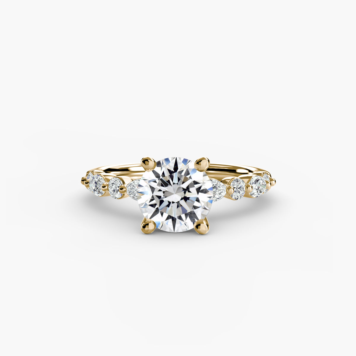 Solitär Ring mit Eternity-Pavé 2