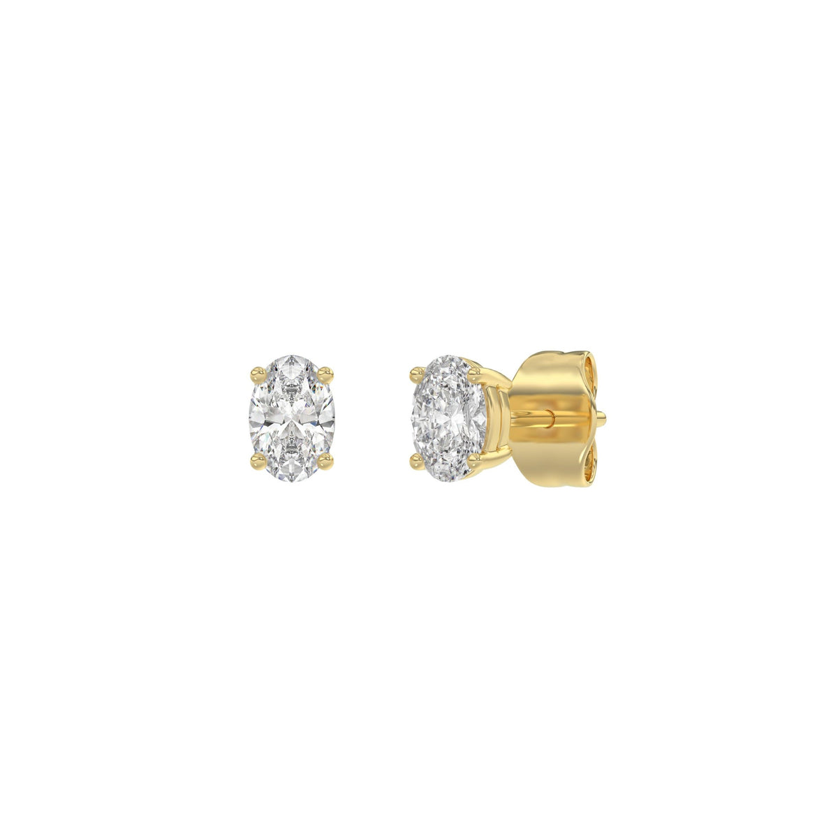 0,5 ct Ohrstecker mit ovalem Diamanten in 4-Krappen-Fassung