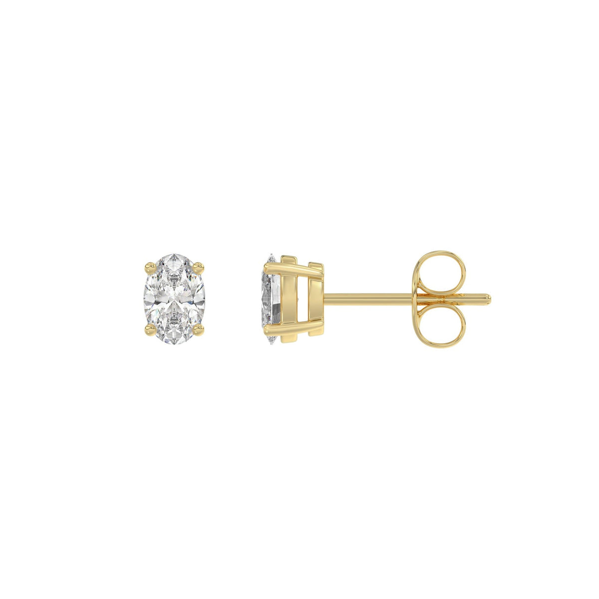0,5 ct Ohrstecker mit ovalem Diamanten in 4-Krappen-Fassung