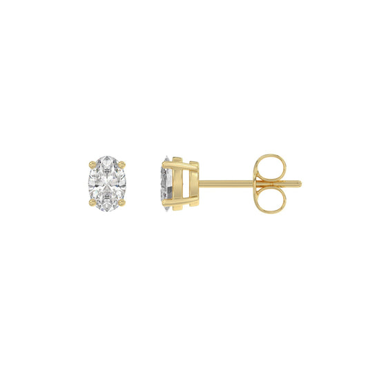 0,5 ct Ohrstecker mit ovalem Diamanten in 4-Krappen-Fassung