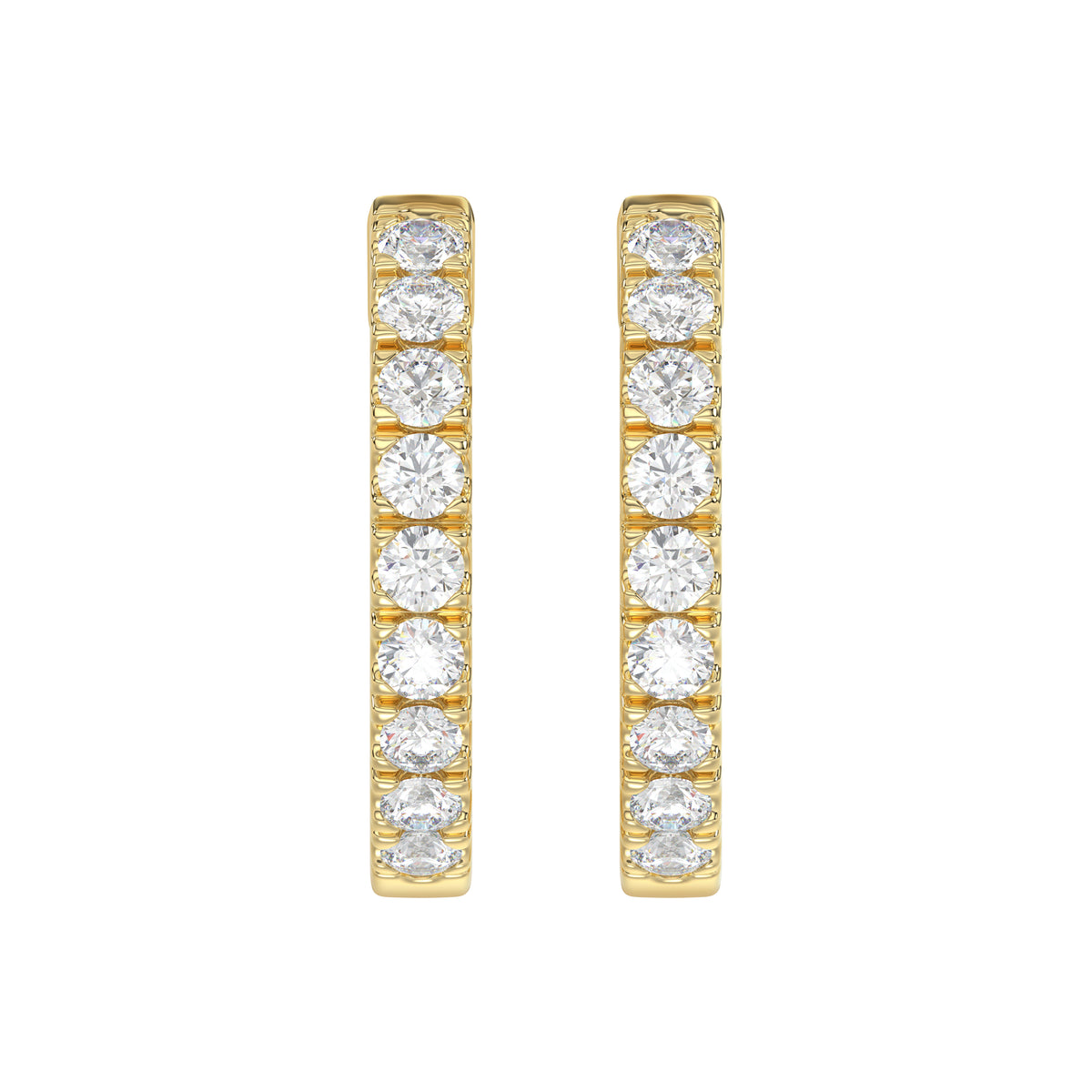 Inside Outside Hoops - 14K Gelbgold - 1ct - Laborgezüchtet Diamanten